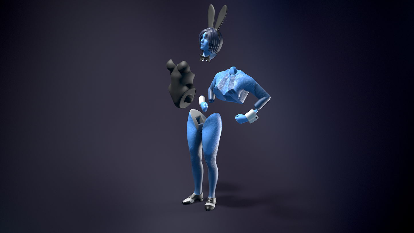 Cortana Bunny Girl Figure STL File